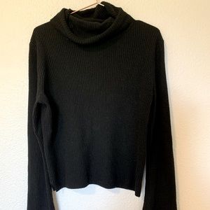 Madewell Black Cowl Neck Sweater with Flared Sleeves size Medium